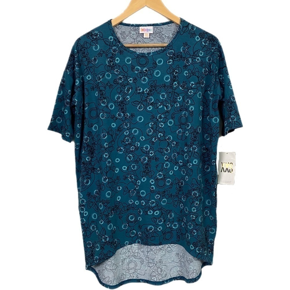 LuLaRoe Disney Minnie Mouse Camera Irma Tunic Top Blue Size XXS